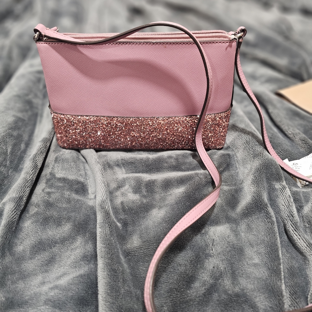 kate spade Pink Leather Crossbody with Rose Glitter Base - Picture 2 of 3